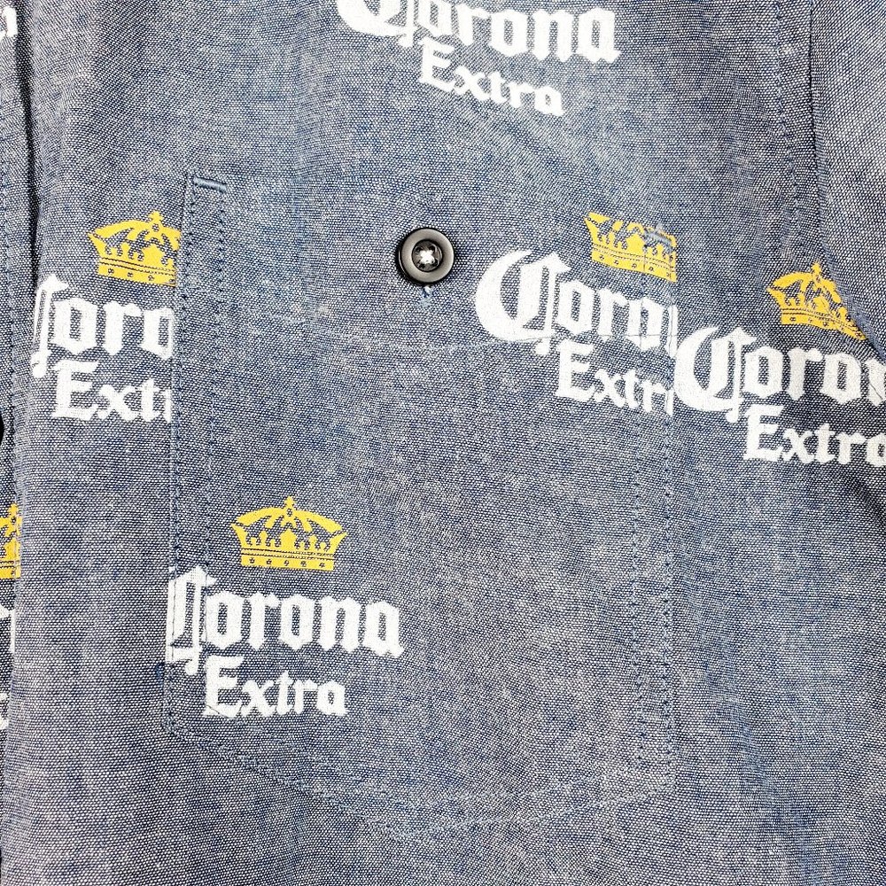 Corona Extra Button Up Denim SS Shirt Sz Med NWOT - Picture 6 of 10
